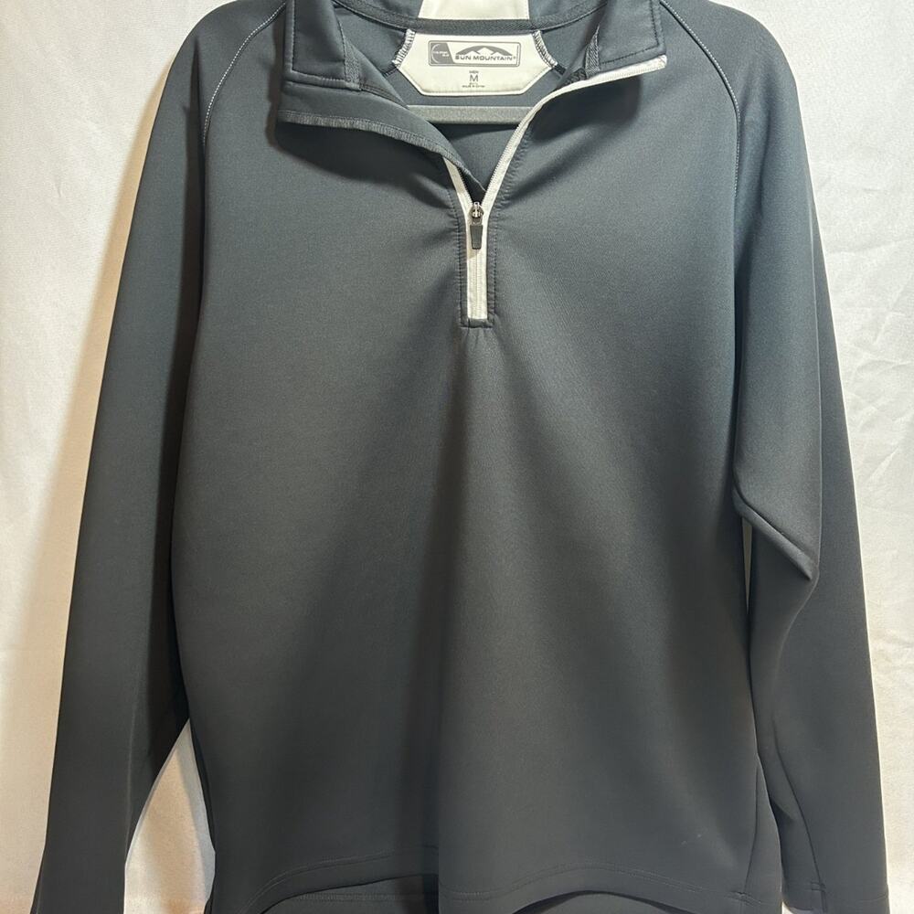 Sun Mountain Men's Golf 1/4 Zip Thermal Wear Pullover Med Charcoal Gray